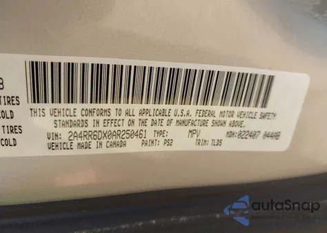 2010 Chrysler Town & Country Limited from USA, damaged, VIN 2A4RR6DX0AR250461